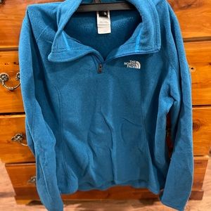 North Face, M, blue quarter zip fleece